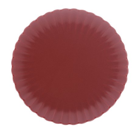 CONJUNTO 2 PRATOS RASOS DE PORCELANA PÉTALA VERMELHO MATT 25 CM - WOLFF