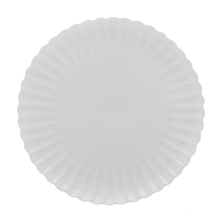 CONJUNTO 2 PRATOS RASOS DE PORCELANA PÉTALA BRANCO MATT 25 CM - WOLFF