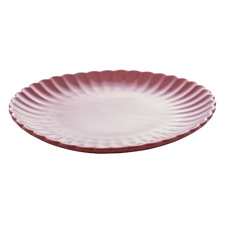 CONJUNTO 2 PRATOS PARA SOBREMESA DE PORCELANA PÉTALA VERMELHO MATT 20 CM - WOLFF