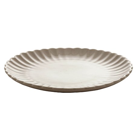 CONJUNTO 2 PRATOS PARA SOBREMESA DE PORCELANA PÉTALA AREIA MATT 20CM - WOLFF