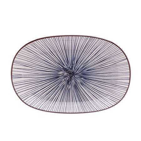 CONJUNTO 2 PRATOS OVAIS DE PORCELANA PARA SERVIR KOJI 24CM X 15,5CM - WOLFF