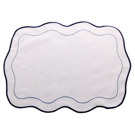 CONJUNTO 2 LUGARES AMERICANOS DE ALGODÃO COM BORDADO PESPONTOS BRANCO 33CM X 45CM - WOLFF