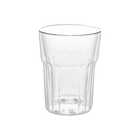CONJUNTO 2 COPOS PARA CAFÉ E CHÁ DUPLA PAREDE DE VIDRO BOROSSILICATO RESISTENTE A CALOR RETRÔ 250ML