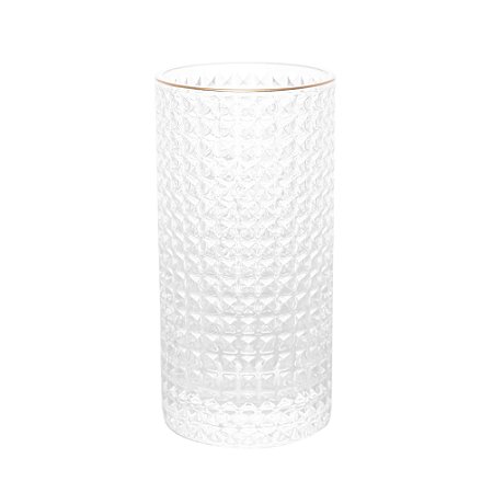 CONJUNTO 2 COPOS ALTOS DE VIDRO COM BORDA DOURADA SPIKE 400ML - WOLFF