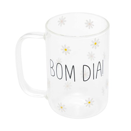 CONJUNTO 2 CANECAS DE VIDRO BOROSSILICATO RESISTENTE A CALOR BOM DIA 280ML - WOLFF