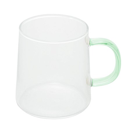 CONJUNTO 2 CANECAS DE VIDRO BOROSSILICATO COM ALÇA FUN VERDE 320ML - WOLFF