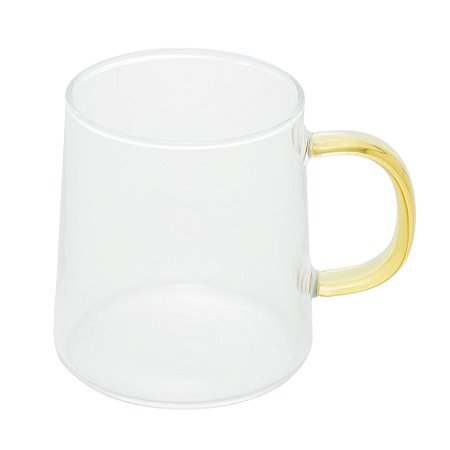 CONJUNTO 2 CANECAS DE VIDRO BOROSSILICATO COM ALÇA FUN ÂMBAR 320ML - WOLFF