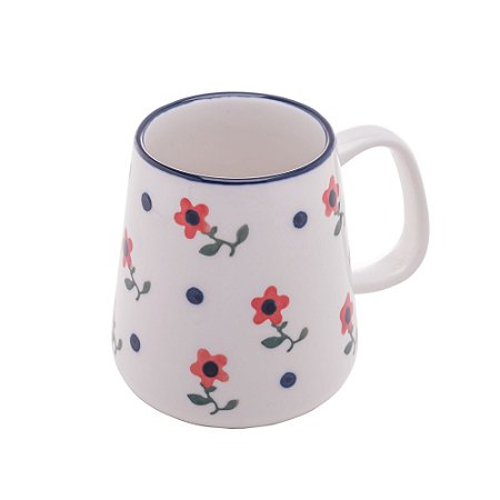 CONJUNTO 2 CANECAS DE CERÂMICA VINTAGE FLORES 300ML - WOLFF
