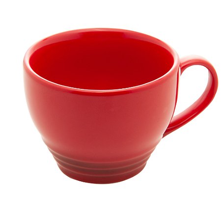 CONJUNTO 2 CANECAS DE CERÂMICA RETRÔ VERMELHA 350ML - WOLFF