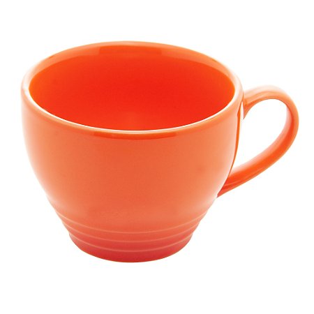CONJUNTO 2 CANECAS DE CERÂMICA RETRÔ LARANJA 350ML - WOLFF
