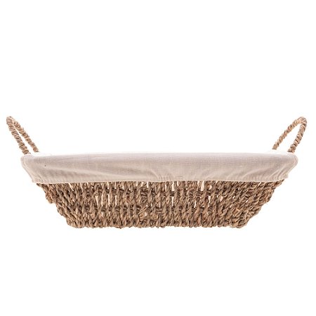 CESTA RETANGULAR DE SISAL COM FORRO EM TECIDO E ALÇA 29CM X 19CM X 12,5CM - WOLFF