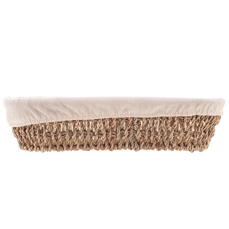 CESTA OVAL DE SISAL COM FORRO EM TECIDO 28CM X 12CM X 6,5CM - WOLFF