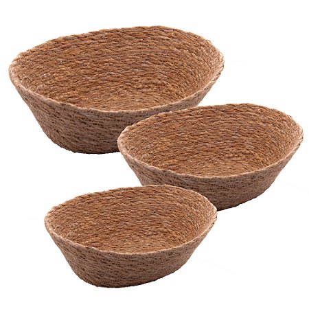 CONJUNTO 3 CESTOS OVAIS DE FIBRA NATURAL - WOLFF