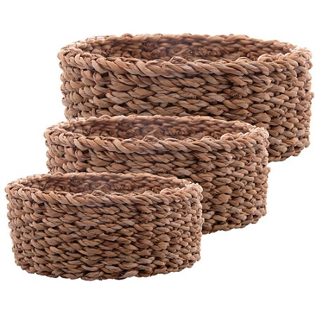 CONJUNTO 3 CESTAS REDONDAS DE FIBRA NATURAL - WOLFF