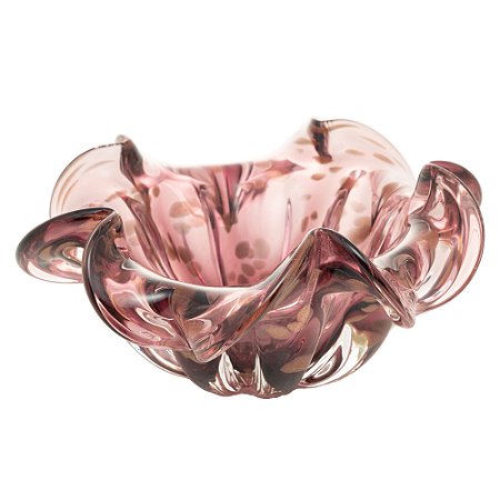 CENTRO DE MESA DE VIDRO ITALY PÚRPURA E ROSÉ 21CM X 10CM - WOLFF