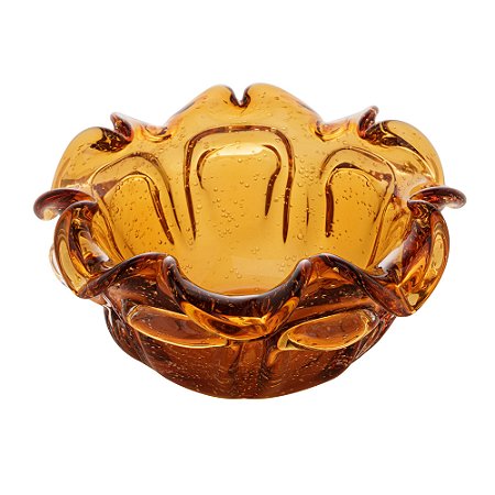 CENTRO DE MESA DE VIDRO ITALY ÂMBAR 25CM X 12CM - WOLFF