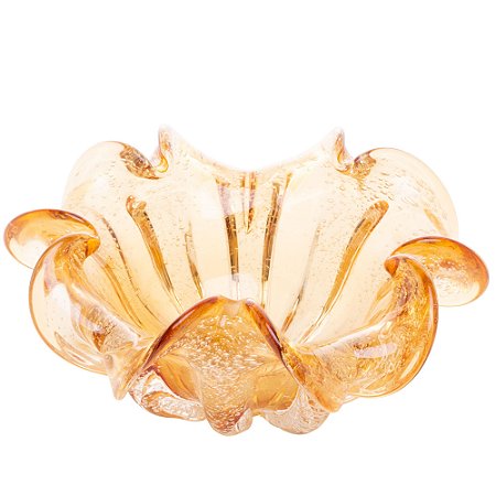 CENTRO DE MESA DE VIDRO ITALY ÂMBAR 23,5CM X 11CM - WOLFF
