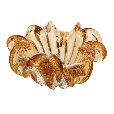 CENTRO DE MESA DE VIDRO ITALY ÂMBAR 21CM X 10CM - WOLFF