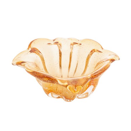 CENTRO DE MESA DE VIDRO ITALY ÂMBAR 15CM X 8CM - WOLFF
