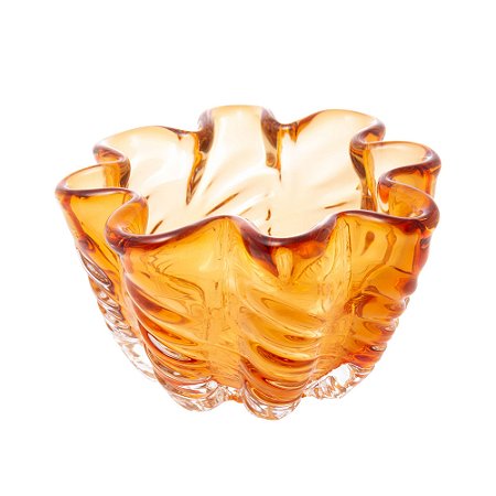 CENTRO DE MESA DE VIDRO ITALY ÂMBAR 15,5CM X 15,5CM X 9CM - WOLFF