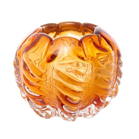 CENTRO DE MESA DE VIDRO ITALY ÂMBAR 12CM X 12CM X 9,5CM - WOLFF