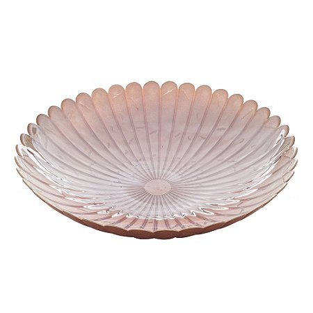 CENTRO DE MESA DE VIDRO IBIS ROSE 40CM X 8,5CM - WOLFF