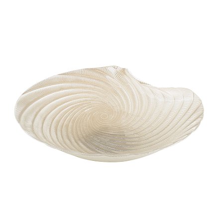 CENTRO DE MESA DE VIDRO CONCHA PEROLADA 33CM X 8,5CM - WOLFF