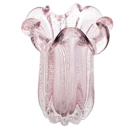 VASO DE VIDRO ITALY ROSA CLARO 19CM X 24CM - WOLFF