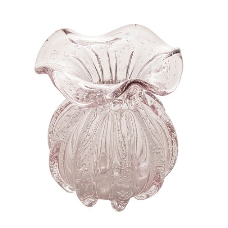 VASO DE VIDRO ITALY ROSA CLARO 11,5CM X 13CM - WOLFF