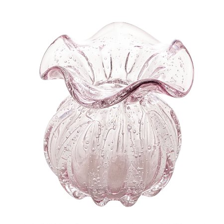 VASO DE VIDRO ITALY ROSA CLARO 10CM X 11CM - WOLFF