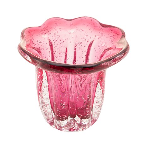 VASO DE VIDRO ITALY ROSA 18CM X 18,5CM - WOLFF