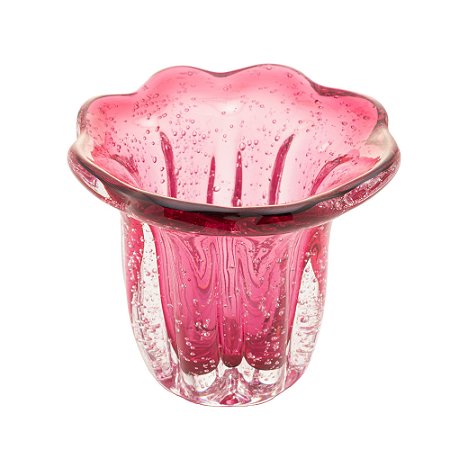 VASO DE VIDRO ITALY ROSA 12CM X 11CM - WOLFF