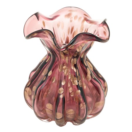 VASO DE VIDRO ITALY PÚRPURA E ROSÉ 11,5CM X 13CM - WOLFF