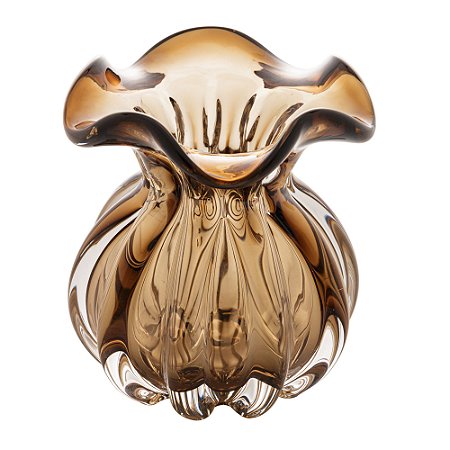 VASO DE VIDRO ITALY MARROM 10CM X 11CM - WOLFF