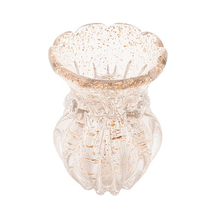 VASO DE VIDRO ITALY DOURADO 9,5CM X 14CM - WOLFF