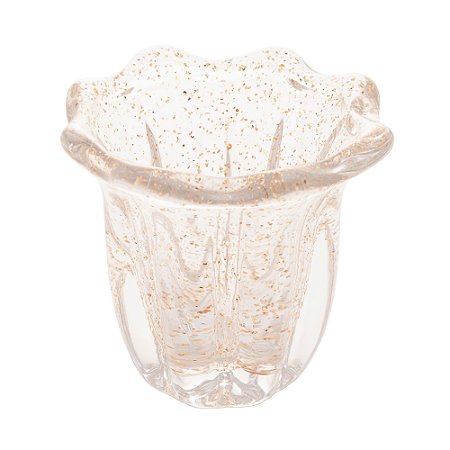 VASO DE VIDRO ITALY DOURADO 14,5CM X 13CM - WOLFF