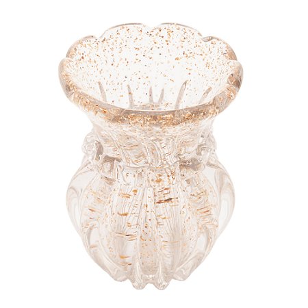 VASO DE VIDRO ITALY DOURADO 12CM X 16CM - WOLFF
