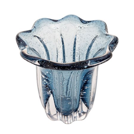 VASO DE VIDRO ITALY AZUL 18CM X 18,5CM - WOLFF