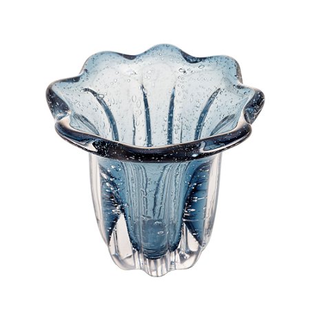 VASO DE VIDRO ITALY AZUL 14,5CM X 13CM - WOLFF
