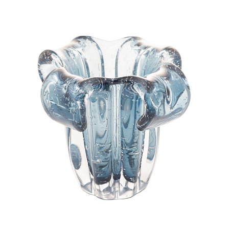 VASO DE VIDRO ITALY AZUL 13CM X 10CM - WOLFF
