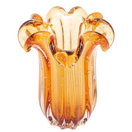 VASO DE VIDRO ITALY ÂMBAR 19CM X 24CM - WOLFF