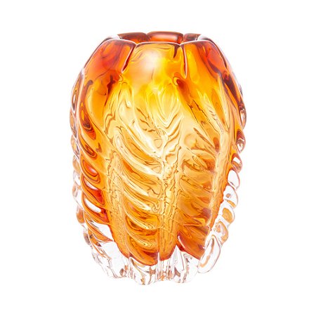 VASO DE VIDRO ITALY ÂMBAR 11CM X 11CM X 15CM - WOLFF