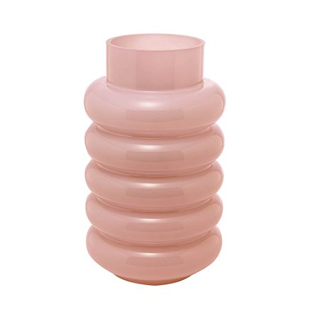 VASO DE VIDRO GOMOS ROSA 15CM X 15CM X 25CM - WOLFF