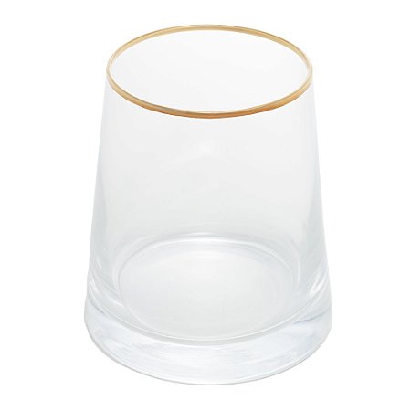 VASO DE VIDRO COM FIO DE OURO LIZ 11CM X 11CM X 12CM - WOLFF