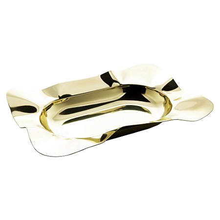 TRAVESSA DE AÇO INOX CHAMPANHE BONBON 33,5CM X 24CM X 6CM - WOLFF