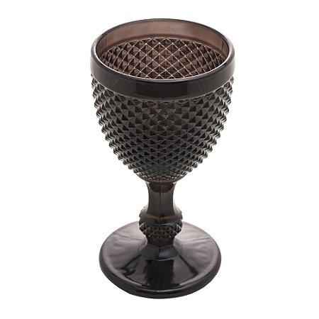 TAÇA DE ÁGUA DE VIDRO BICO DE JACA PRETA 300ML - WOLFF