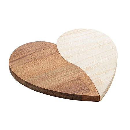 TÁBUA PARA SERVIR DE MADEIRA TECA E PINUS CORAÇÃO 25CM X 22CM X 2CM - WOLFF CRAFT