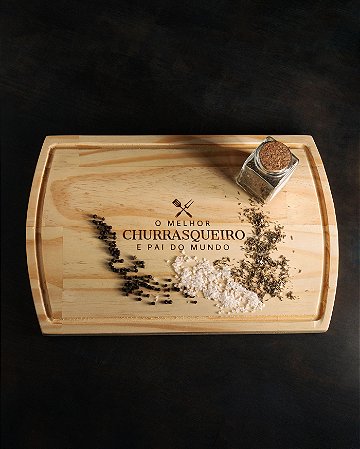 TÁBUA PARA CORTE DE MADEIRA PINUS DIA DOS PAIS 40CM X 26CM X 1,5CM - WOODART