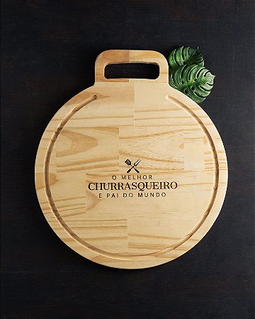 TÁBUA PARA CORTE DE MADEIRA PINUS DIA DOS PAIS 39CM X 34CM X 1,5CM - WOODART