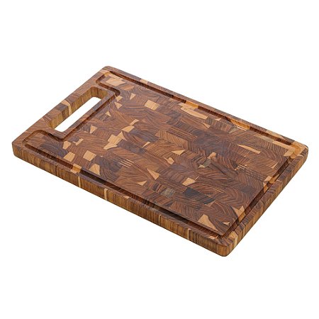 TÁBUA DE MADEIRA TECA 38CM X 25CM X 2CM - WOLFF CRAFT
